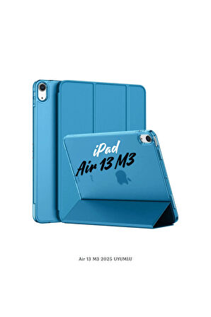 iPad Air 13 2025 M3 Çip Uyumlu Standlı Katlanabilir Fuchsia Smart Cover Tablet Kılıfı