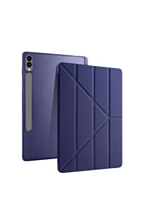 Galaxy Tab S10 Plus Uyumlu 12,4 inç Kılıf Fuchsia Akıllı Kalem Bölmeli Standlı Tri Folding Smart Kılıf