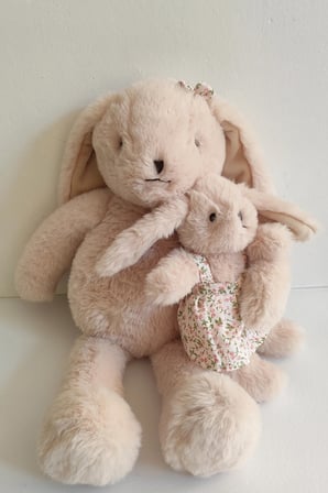 Ebeveyn-Çocuk Tavşan Peluş Oyuncak – Sevgi Dolu Yumuşacık Tasarım Kahverengi 40 Cm