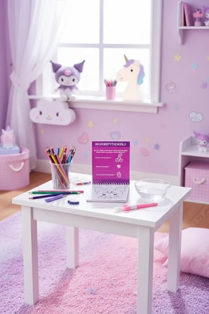 Sanrio Lisanslı Kuromi Mürekkepli Boyama Seti – Sihirli Parti Suyla Boyama