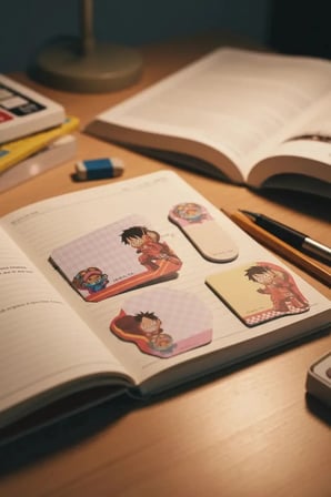 Miniso One Piece Koleksiyonu Mini Figür Yapışkan Not Seti (4 Parça) – Anime Temalı