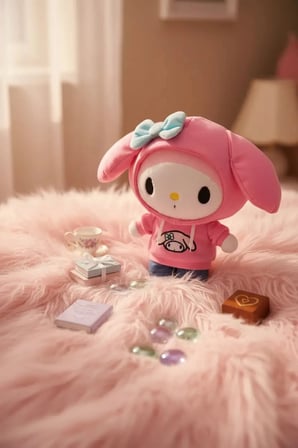 Sanrio Lisanslı My Melody Citywalk Serisi Ayakta Duran Peluş Oyuncak – 28 cm
