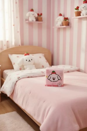 Miniso Lisanslı Maltese Serisi Nakışlı Saç Kurutma Havlusu – Yüksek Emici & Yumuşak Dokulu