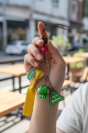Miniso Lisanslı Minini Koleksiyon Dopamin Oturma Duruşu 3D Anahtarlık – Çanta & Anahtar Süsü