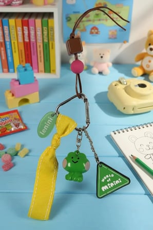 Miniso Lisanslı Minini Koleksiyon Dopamin Oturma Duruşu 3D Anahtarlık – Çanta & Anahtar Süsü
