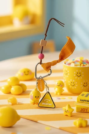 Miniso Lisanslı Minini Koleksiyon Dopamin Oturma Duruşu 3D Anahtarlık – Çanta & Anahtar Süsü