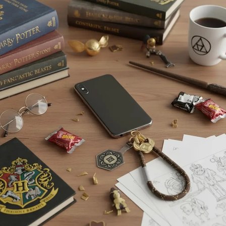 Harry Potter Lisanslı Golden Snitch Metal Rozetli Telefon İpi