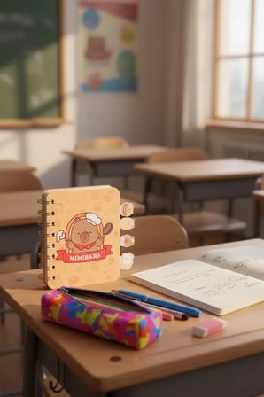 Miniso Lisanslı Pişirme Serisi A7 Telli Not Defteri 80 Yaprak – Kompakt Taşınabilir Tasarım