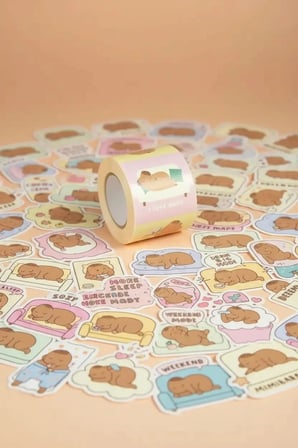 Miniso Lisanslı Pişirme Serisi Mimibara 240'lı Çizim Sticker Seti Renkli Süsleme Çıkartmaları