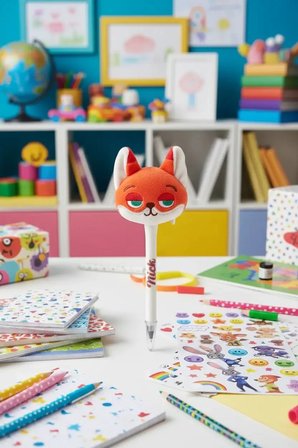 Disney Zootropolis Lisanslı Peluş Figürlü Tükenmez Kalem – Eğlenceli Tasarım Kırtasiye Ürünü 17 Cm