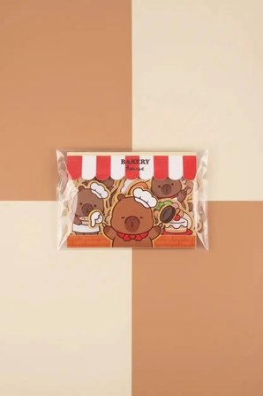 Miniso Lisanslı Pişirme Serisi Mimibara Temalı Sticker Seti Renkli Süsleme Çıkartmaları