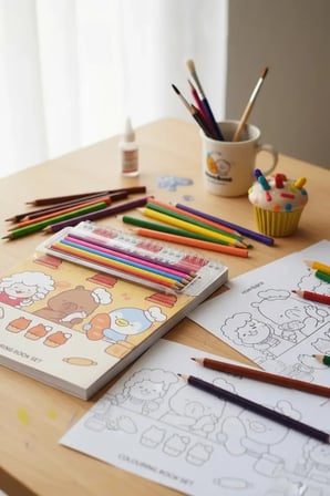 Miniso Lisanslı Pişirme Serisi Mimibara Boyama Seti – 6 Renkli Kalem – Eğitici & Yaratıcı