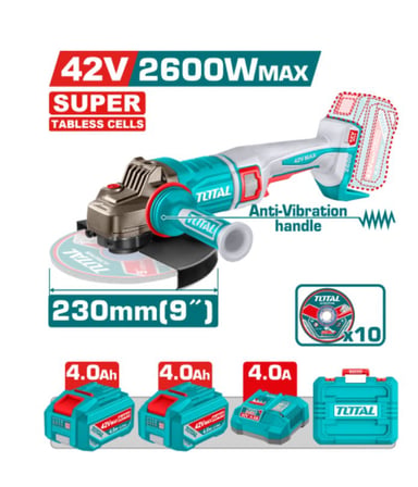 Total Li-ion Akülü 42v Kömürsüz 230mm Akülü Büyük Taşlama Taglı4260182