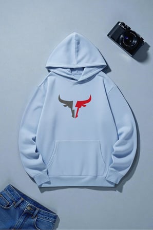 Boğa Tasarım Baskılı Unisex Oversize Sweatshirt