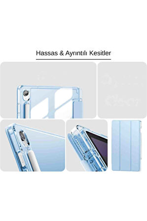 Galaxy Tab S10 FE Uyumlu 10.9" Katlanabilen Standlı Smart Cover Akıllı Tablet Kılıfı