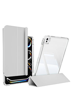 iPad Pro 11 2024 Uyumlu Airbagli Manyetik Ayrılabilen Fuchsia Sliding Tablet Kılıfı