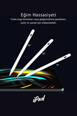 İPad Air 11 & 13 inç M3 2025 Uyumlu Avuç İçi Reddetmeli Eğim Hassasiyetli Dokunmatik Yazı Kalemi