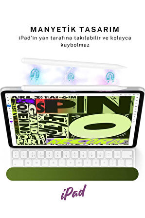 İPad Air 11 & 13 inç M3 2025 Uyumlu Avuç İçi Reddetmeli Eğim Hassasiyetli Dokunmatik Yazı Kalemi