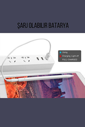 Fuchsia Galaxy Tab S10 ve S11 Fe - Plus - Ultra Uyumlu Universal Şarjlı Dokunmatik Tablet Kalemi