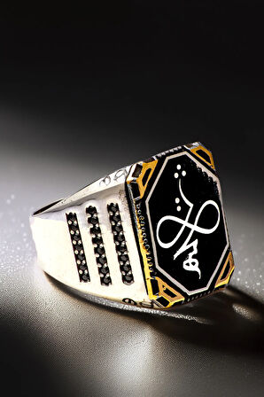 Hiç Yazılı Yanı Zirkon Taşlı 925 Ayar Erkek Gümüş Yüzük