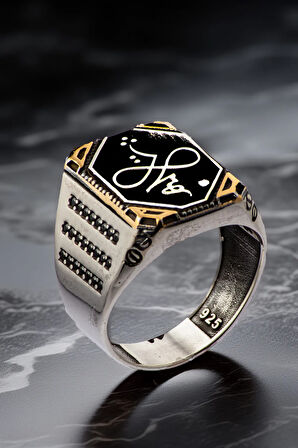 Hiç Yazılı Yanı Zirkon Taşlı 925 Ayar Erkek Gümüş Yüzük