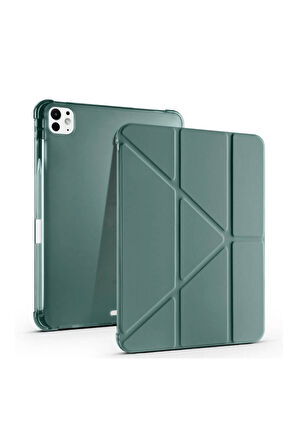 iPad Pro 11 2024 Uyumlu Tri Folding Kalem Bölmeli Akıllı Standlı Özellikli Kılıf