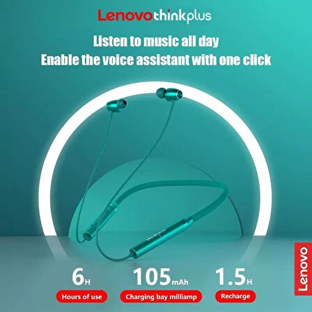 Lenovo He05x II Manyetik Neckband Kablosuz Bluetooth 5.0 Kulaklık Siyah