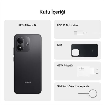 Xiaomi Redmi Note 17 4G 6G+128G Siyah (Xiaomi Türkiye Garantili)