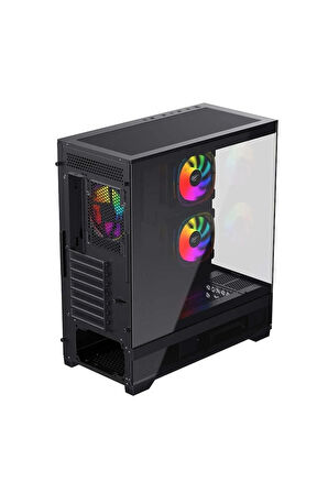 Havit CF925 Tamperli Cam Gaming Oyuncu Kasası Siyah - 3 RGB Fanlı, Kumandalı, ITX/M-ATX/ATX/E-ATX Uyumlu