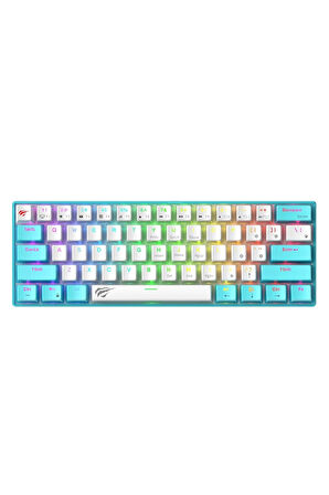 Havit Gamenote KB903L Pudding %60 Mekanik RGB Aydınlatma Oyuncu Klavyesi - 61 Tuş - Mavi
