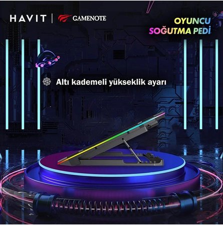 Havit Gamenote F2071 Cooling Pad RGB Gaming Laptop Soğutucu