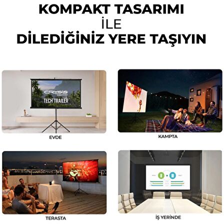 Havit 220x125cm Ayarlanabilir 100inç Ayaklı Projeksiyon Perdesi