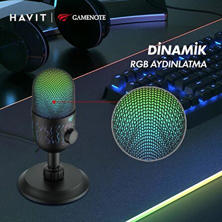 Havit Gamenote GK52 RGB Profesyonel Oyuncu Yayıncı Mikrofonu