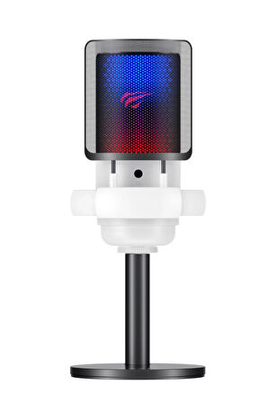 Havit Gamenote GK50 RGB Yayıncı Mikrofon - 24bit/192kHz - Kardioid - Gürültü Engelleme - Type-C + 3.5mm - Beyaz