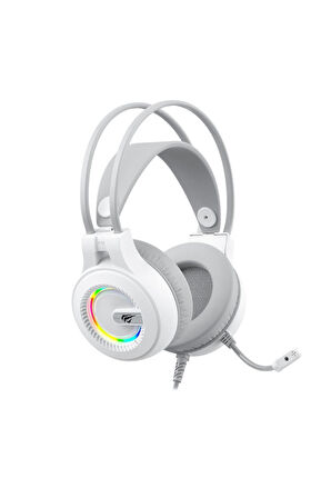 Gamenote H2040D RGB Aydınlatmalı Mikrofonlu Gaming Oyuncu Kulaklığı - 3.5mm Jack + USB - Beyaz