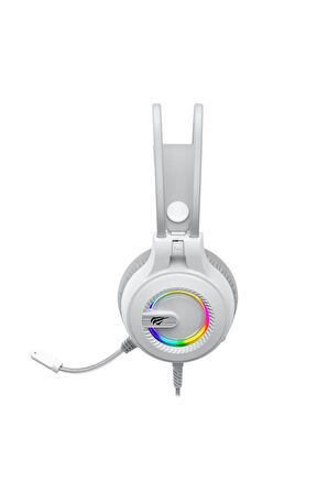 Gamenote H2040D RGB Aydınlatmalı Mikrofonlu Gaming Oyuncu Kulaklığı - 3.5mm Jack + USB - Beyaz