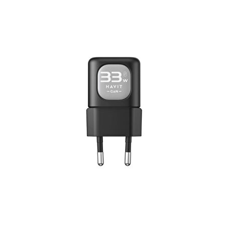 Havit UC230 33W Gan Teknoloji Hızlı Şarj Adaptörü - Type-C ve Usb