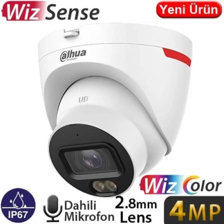 DAHUA IPC-HDW2449T-S-LED-PRO 4MP 2.8MM LENS 30 METRE SMART DUAL LIGHT WIZSENSE DAHİLİ MİKROFON IP DOME KAMERA