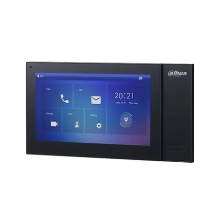 Dahua VTH2421FB-P 7" TFT LCD Dokunmatik Ekran Çok Yönlü Mikrofon Villa Tipi İnterkom İç Ünite Siyah