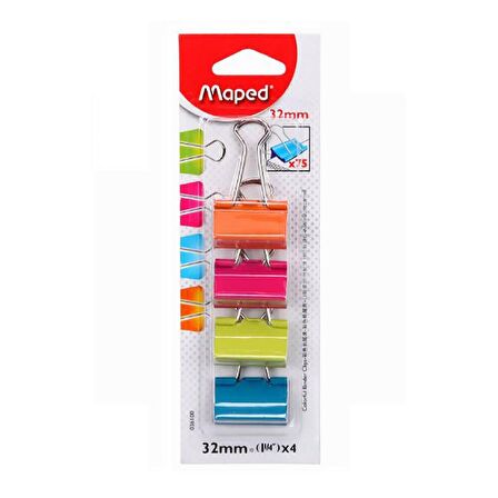 Maped Renkli Kıskaç 32 Mm 4 Lü 36100