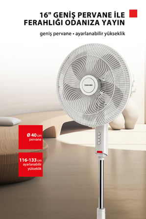 Jet Tasarımlı Beyaz 5 Kanatlı Ayaklı Vantilatör F-ASE50CIS(W)