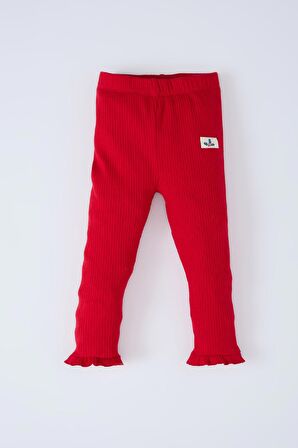 DeFacto Kız Bebek Yılbaşı Temalı 2'li Takım Bisiklet Yaka Pelüş Sweatshirt Beli Lastikli Tayt D6512A524WNWT47