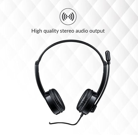 RAPOO H100 Kablolu Kulak Üstü Kulaklık - Mikrofonlu - 3.5mm - Siyah