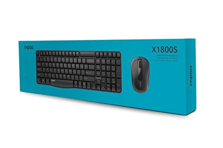 Rapoo X1800S Nano Alıcılı Kablosuz Türkçe Klavye Optik Mouse Set Siyah