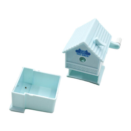 Bafix Dream Cabin Ev Şekilli Masaüstü Kollu Kalemtıraş Mavi Kedi 9605