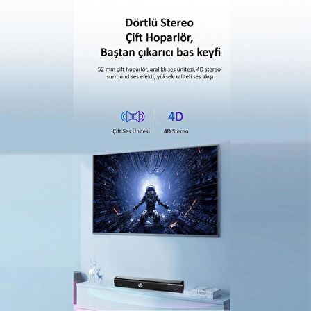 Hp WS10 Pro Kablolu Soundbar Multimedya Hoparlör Speaker 2x3w