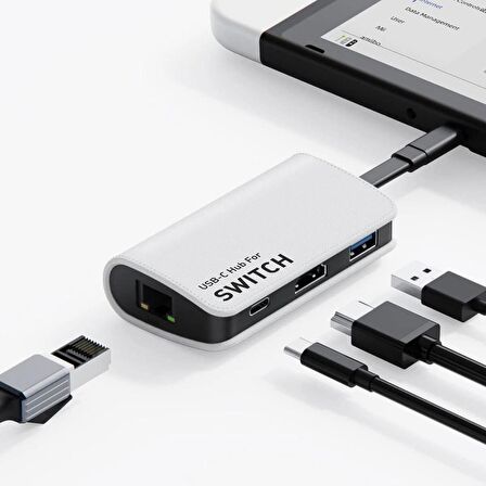 SHAZA Hagibis Type-C 4in1- 4K HDMI, RJ45, USB 3.0, PD100W Dönüştürücü Hub Adaptör