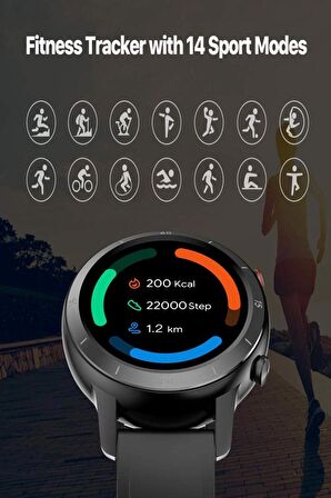 TicWatch GTX Siyah Akıllı Saat