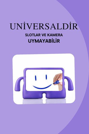 Fuchsia Casper VIA S50 Tablet ile Uyumlu KuKi Eğlenceli  Standlı Yumuşak Çocuk Tablet Kılıfı