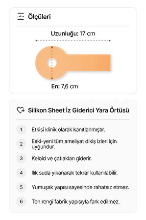 Meme Dikleştirme Estetiği Sonrası İz Giderici Silikon Yara İzi Örtüsü – Yıkanabilir | Mastopexy  Model | 2 Adet